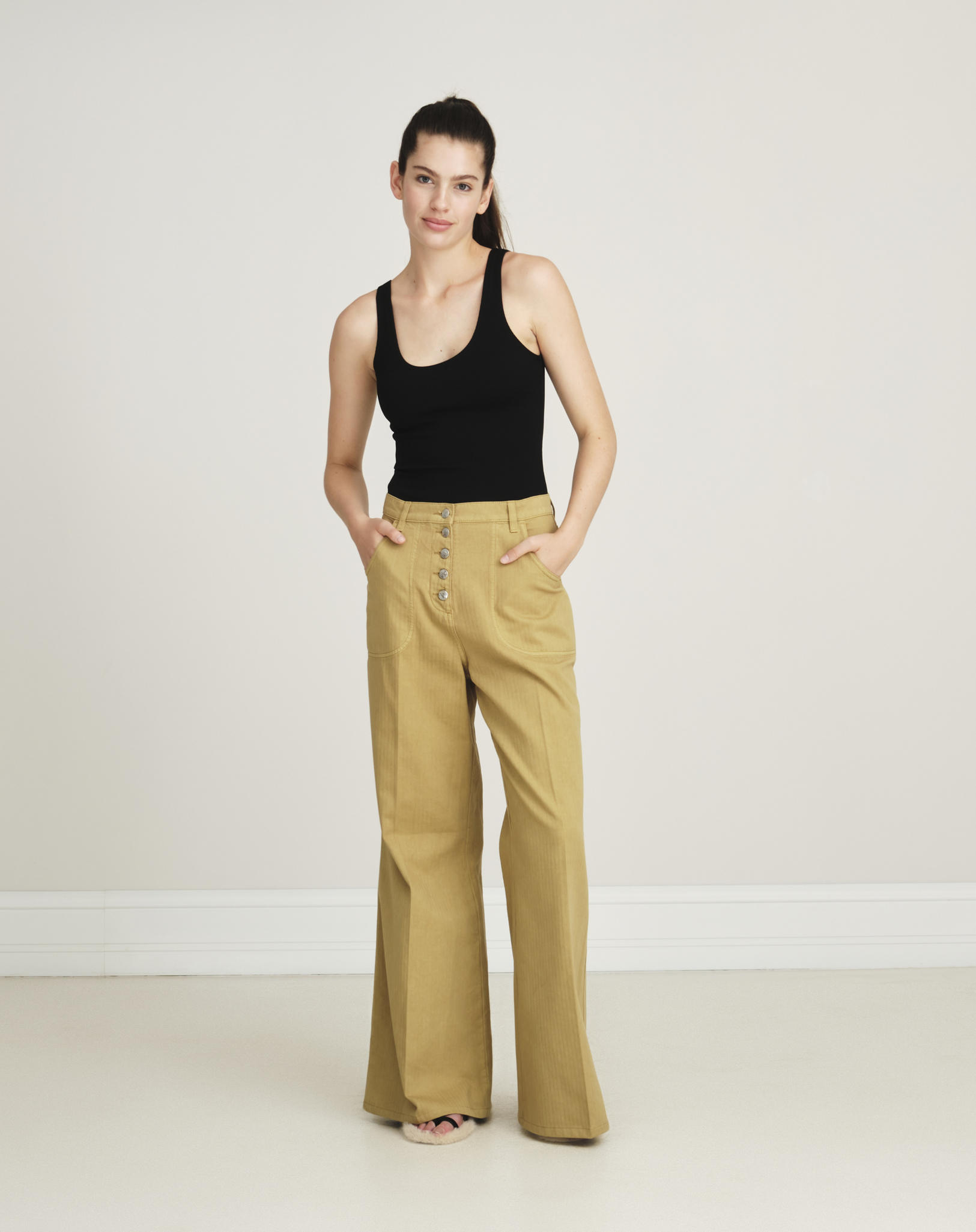 Etro - Khaki Green High Waisted Flared Jeans 30